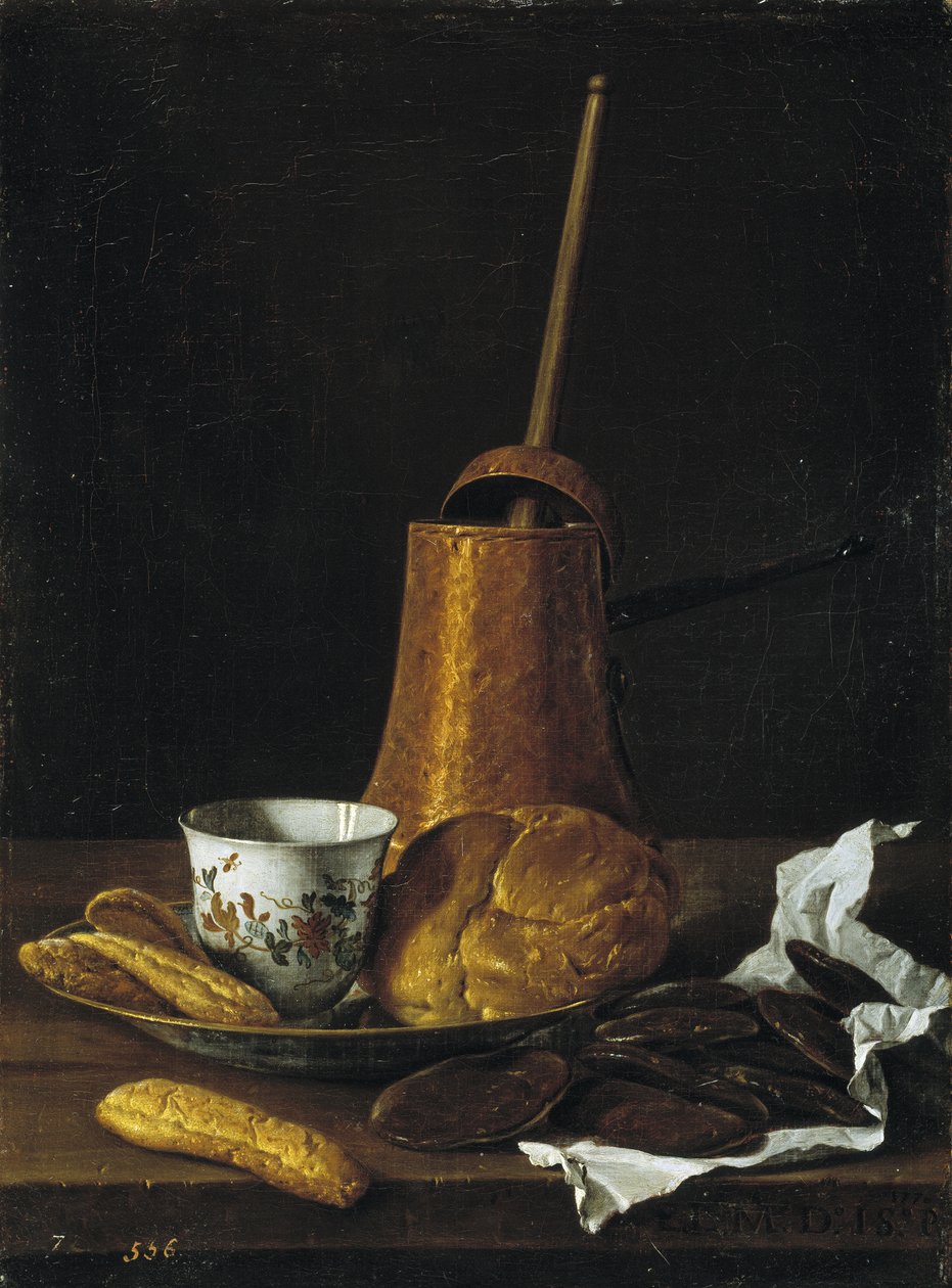Still life with chocolate and pastries, 1770 by Luis Egidio Melendez