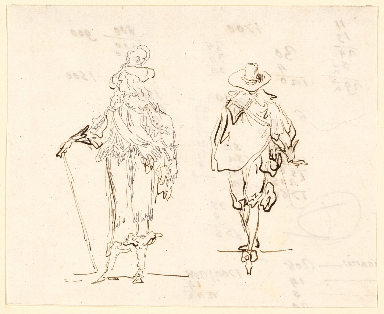 Two Figures, One Dressed in French Louis XIII Style and the Other in Spanish Seventeenth Century Style by Luis Paret y Alcazar