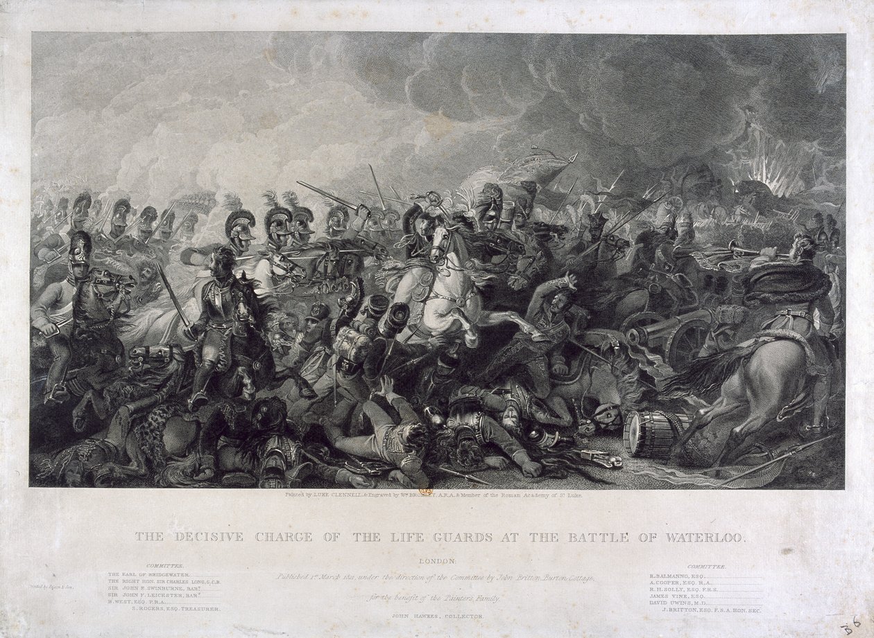 The Decisive Charge of the Life Guards at Waterloo by Luke (after) Clennell