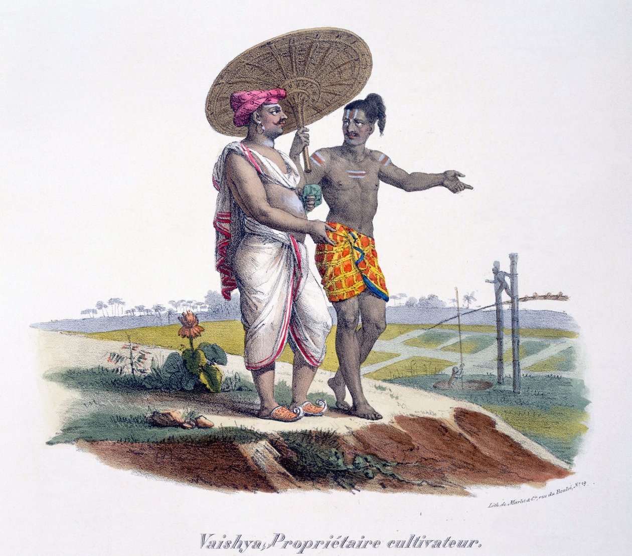 A man of the Vaishya caste inspects his small-holding by M.E. Burnouf
