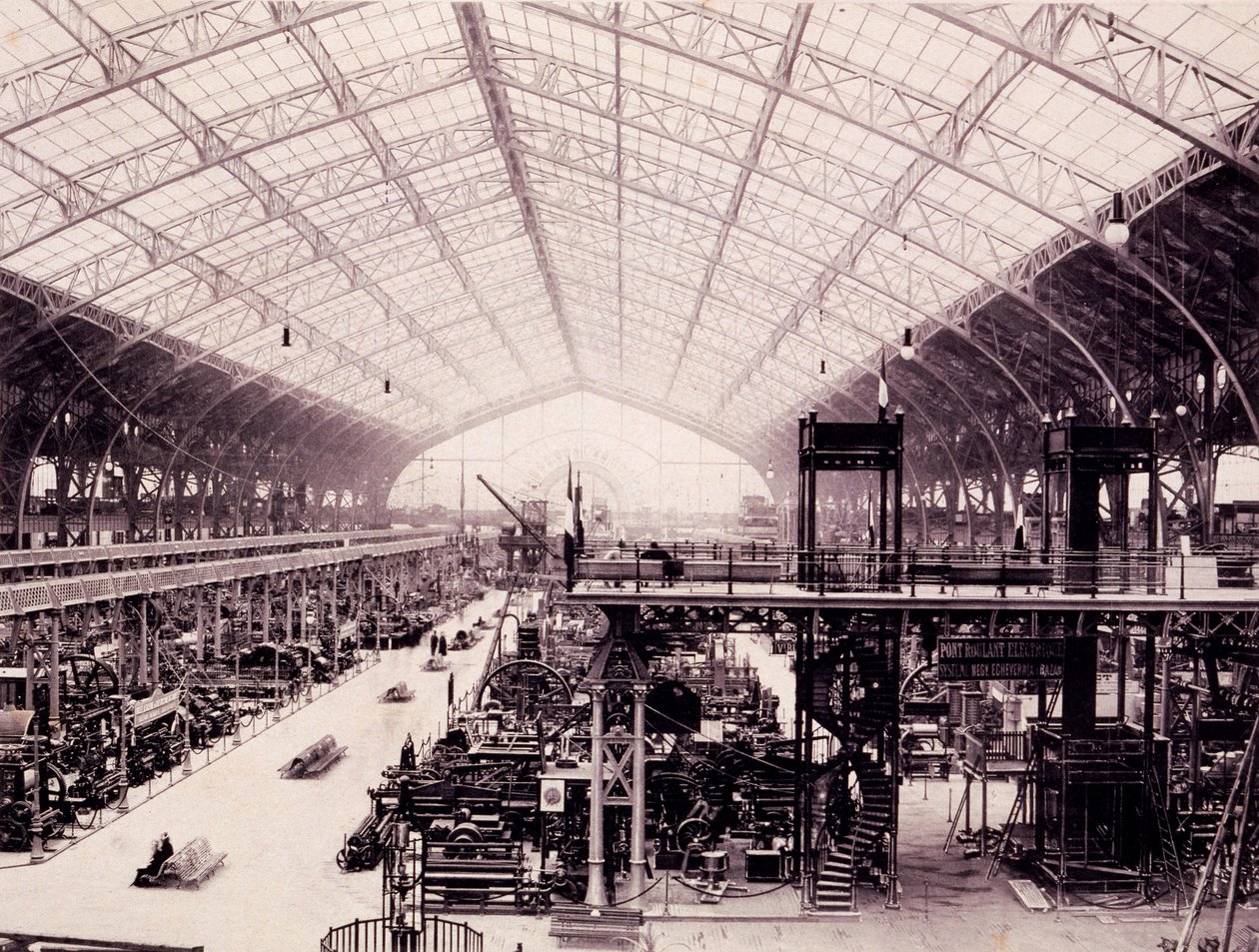 The Machine Hall at the Paris Exhibition, from L'album de l'exposition ...