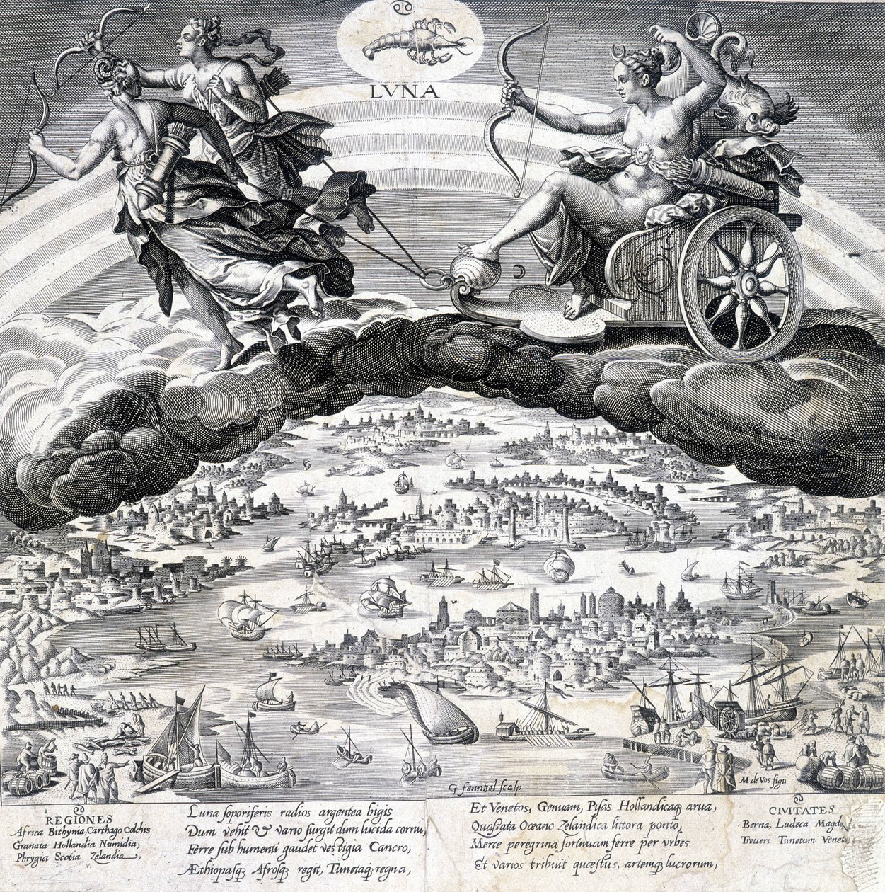 Luna: Allegory of the Moon (Diana) and the Scorpio by Maarten de Vos