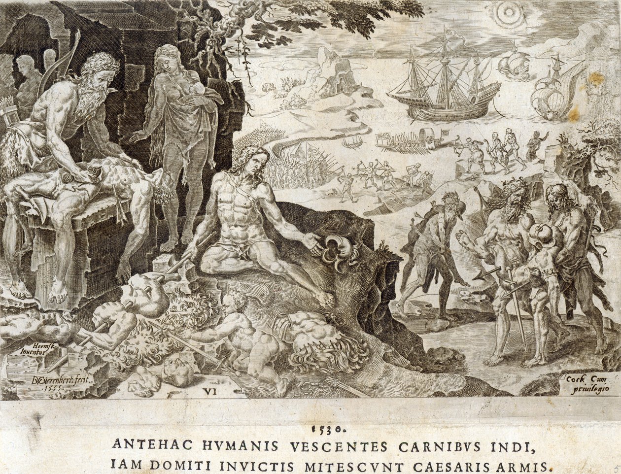 Battlefield in the New World in 1530, plate 6 from 