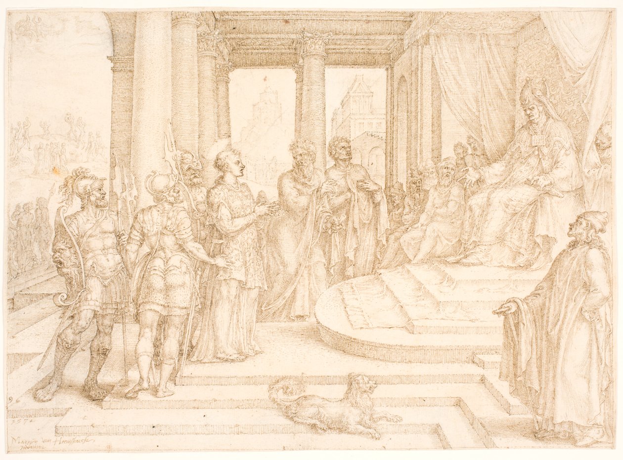 Saint Stephen Before the High Priest by Maarten van Heemskerck