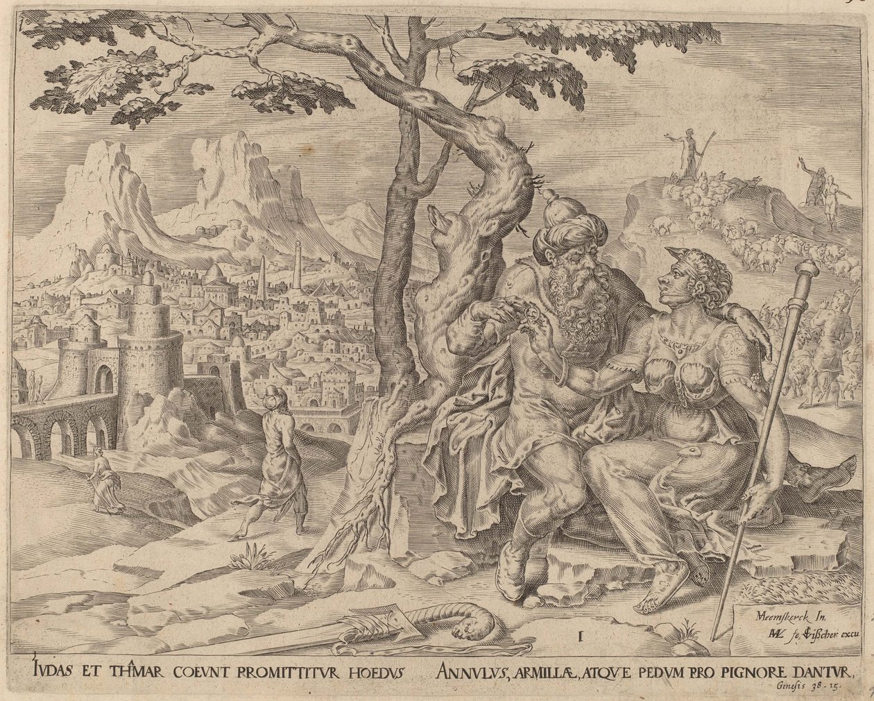 Judah giving Tamar the pledge, c.1566 by Maarten van Heemskerck
