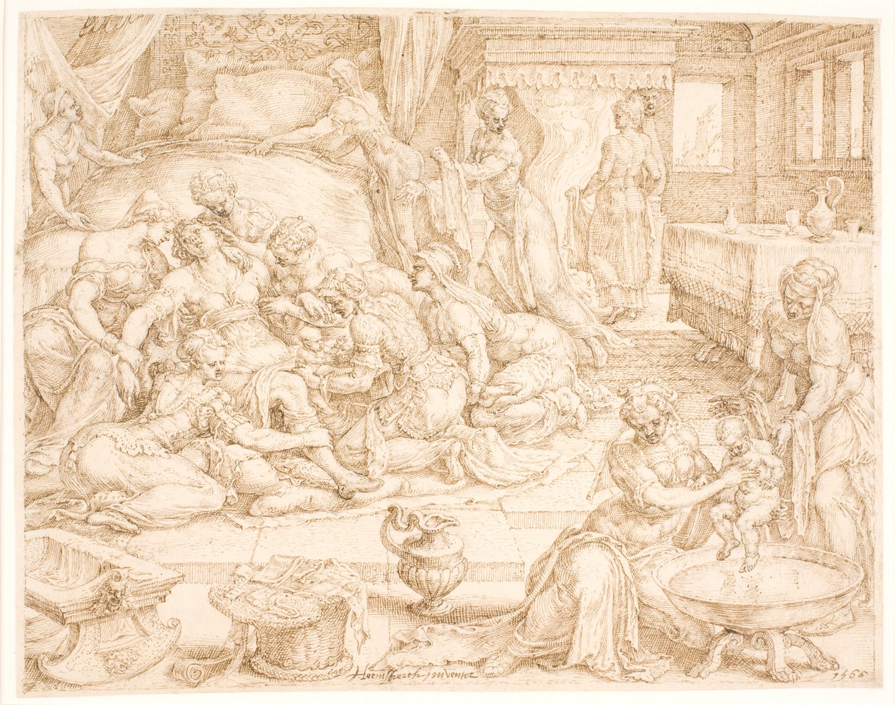 Tamar Giving Birth to Pharez and Zarah by Maarten van Heemskerck