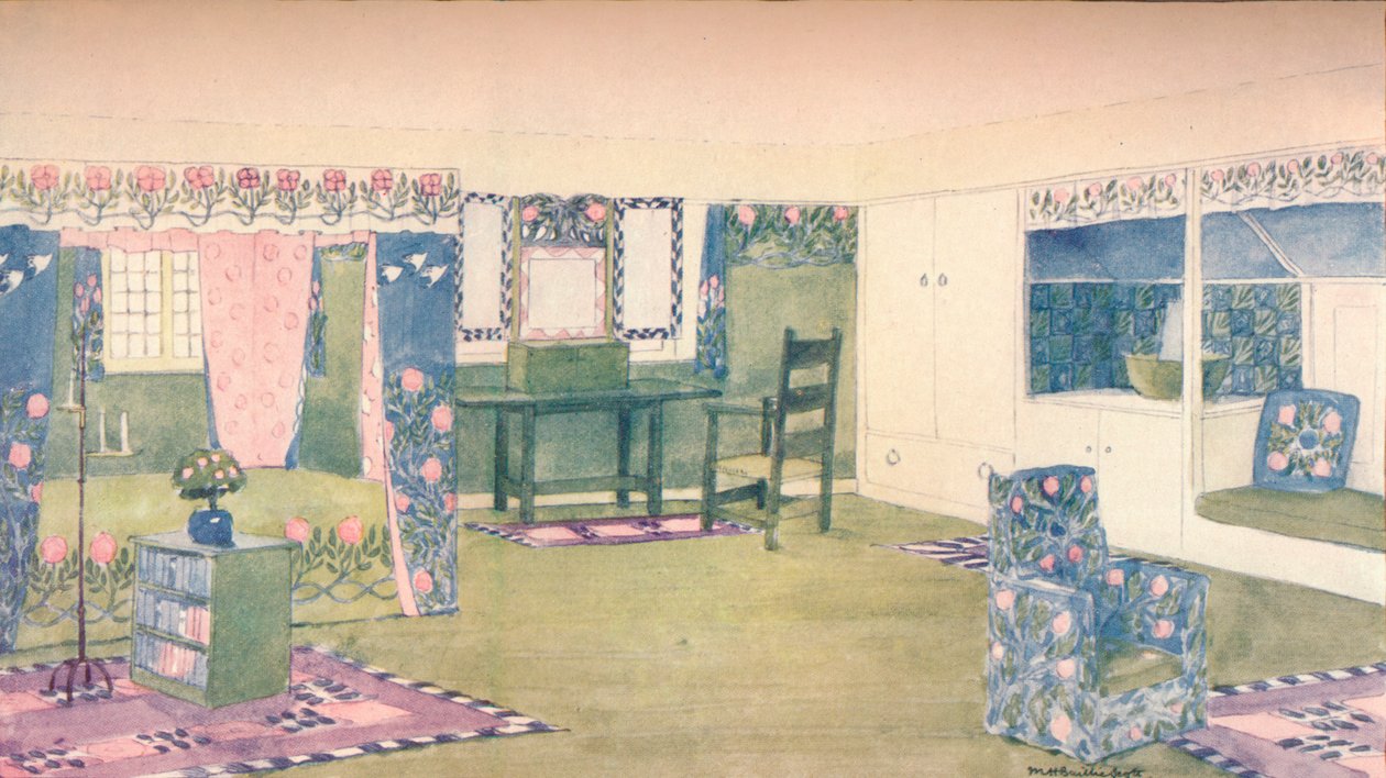 A Country Cottage: Design for Bedroom, 1900-1902