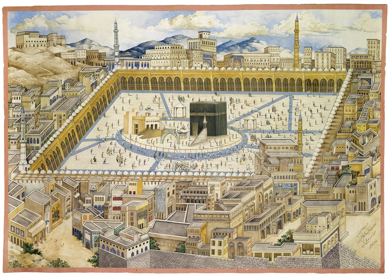 View of the Ka'aba and Surrounding Buildings in Mecca, Second Half of ...