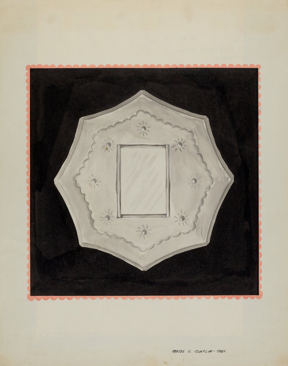 Small Tin Framed Mirror, c. 1937 by Majel G. Claflin