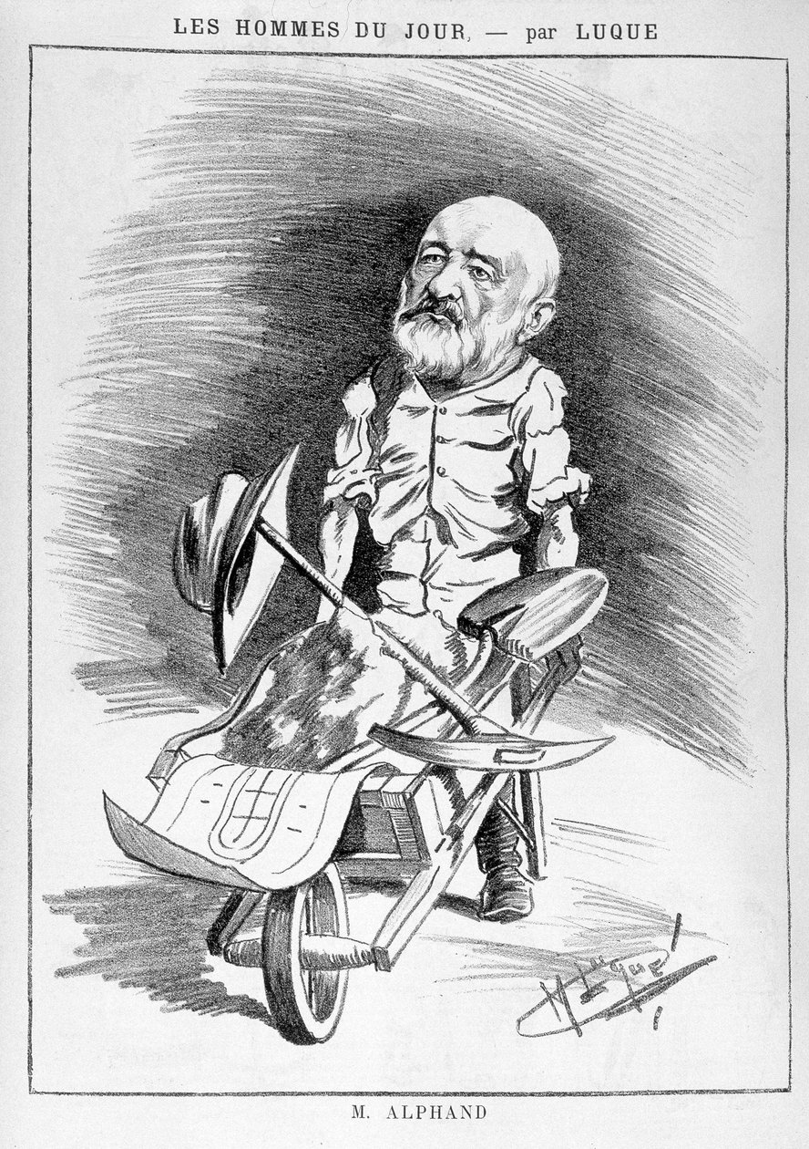 Transformations of Paris under the Second Empire, Haussmann Paris: Humoristic drawing depicting Jean Charles Adolphe Alphand, engineer. He participated in the renovation of Paris led by Baron Haussmann by Manuel Luque