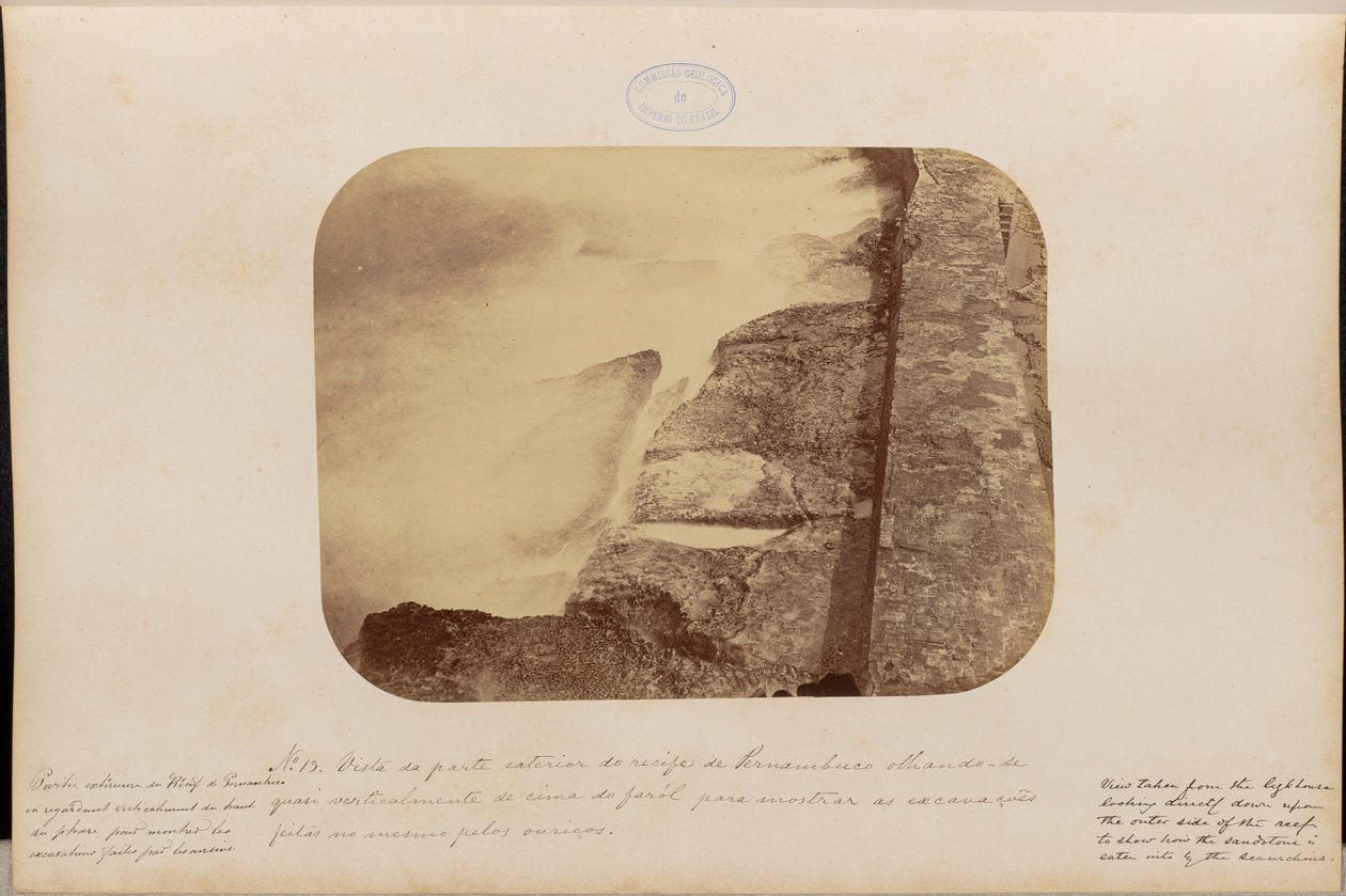 View from the Exterior of Recife, Pernambuco, Looking Vertically from the Lighthouse to Show Excavations by Marc Ferrez