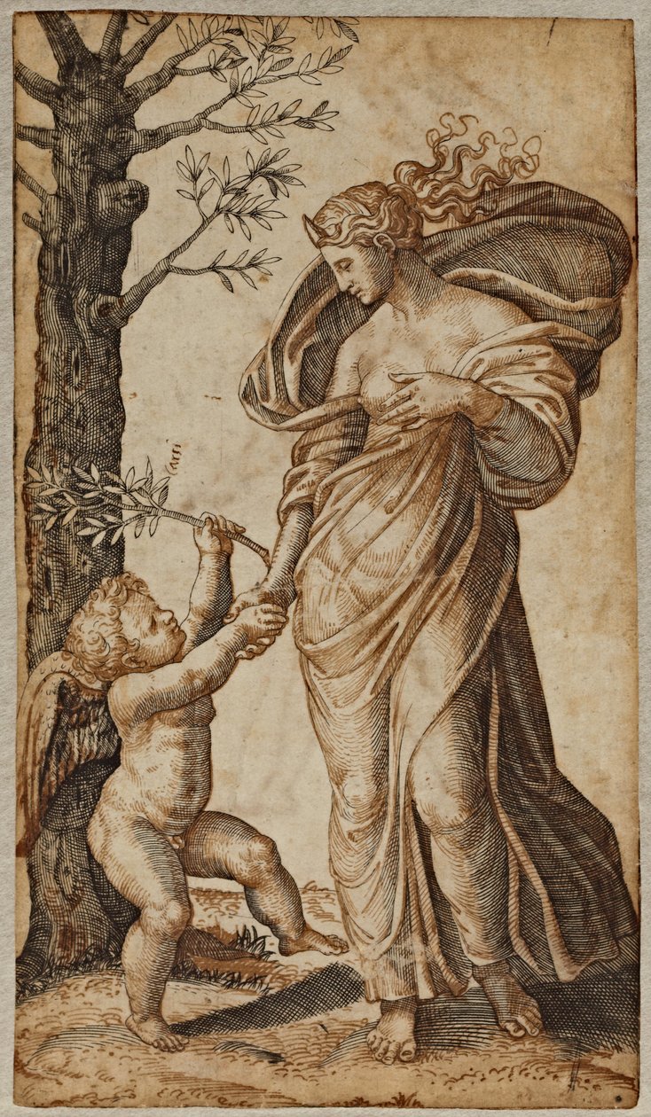 Reconciliation of Minerva and Cupid by Marcantonio Raimondi