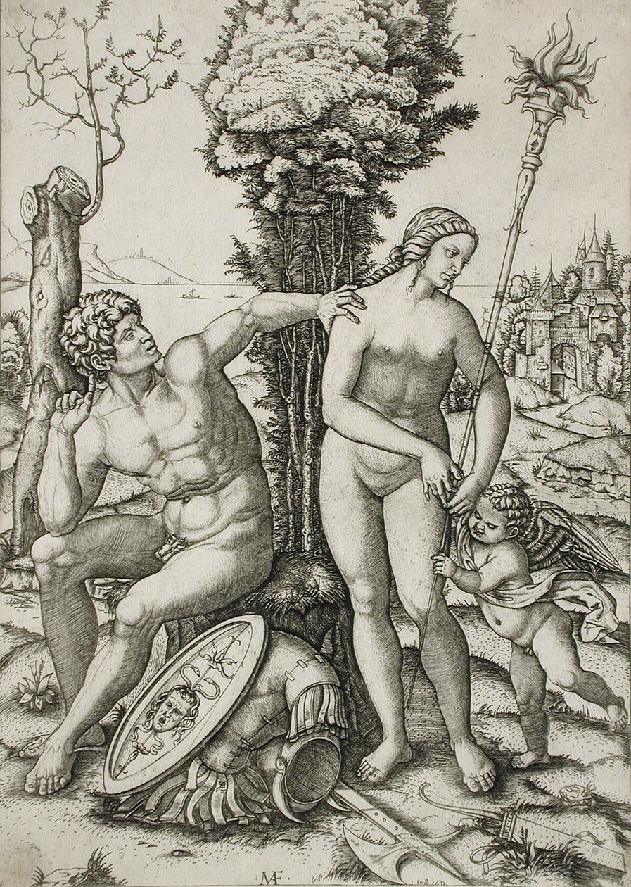Mars, Venus and Cupid by Marcantonio Raimondi