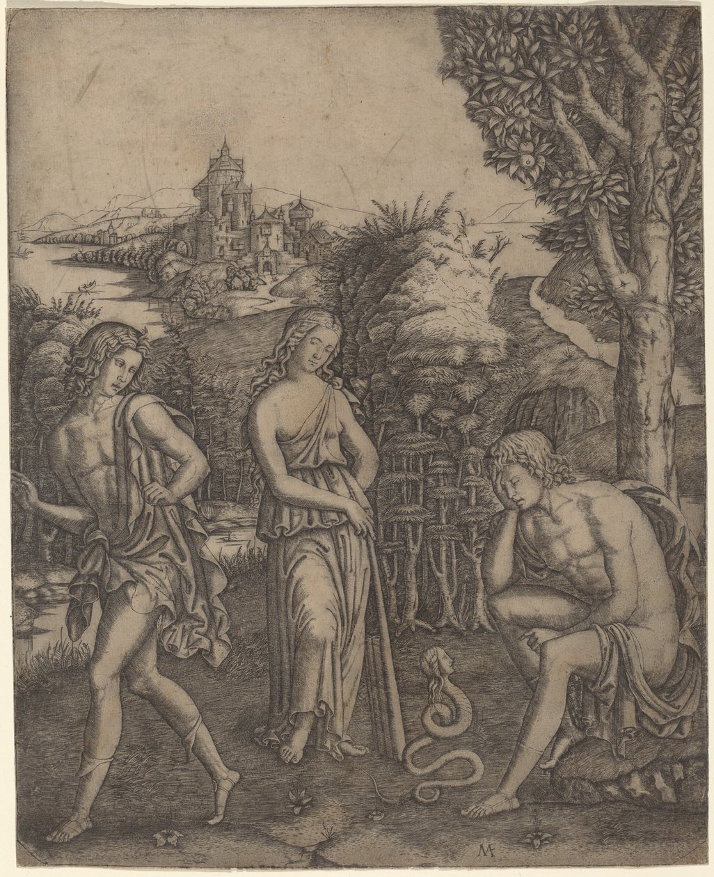 Serpent Speaking to a Young Man by Marcantonio Raimondi