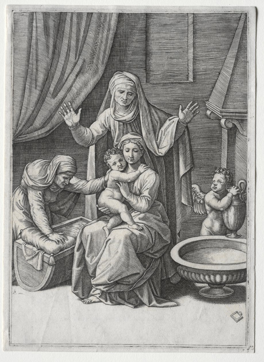The Virgin and the Cradle with Saint Elisabeth and Saint Anne by Marcantonio Raimondi