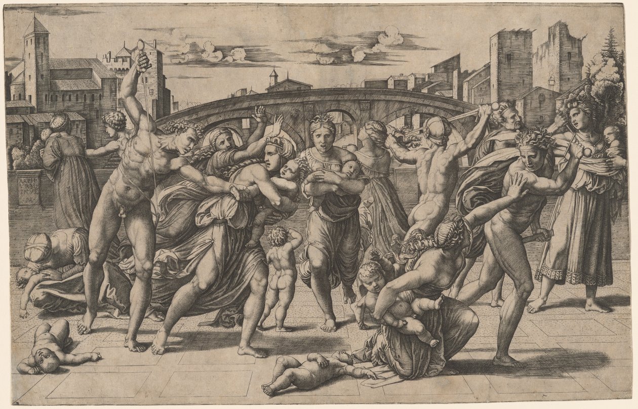 The Massacre of the Innocents by Marcantonio Raimondi after Raphael