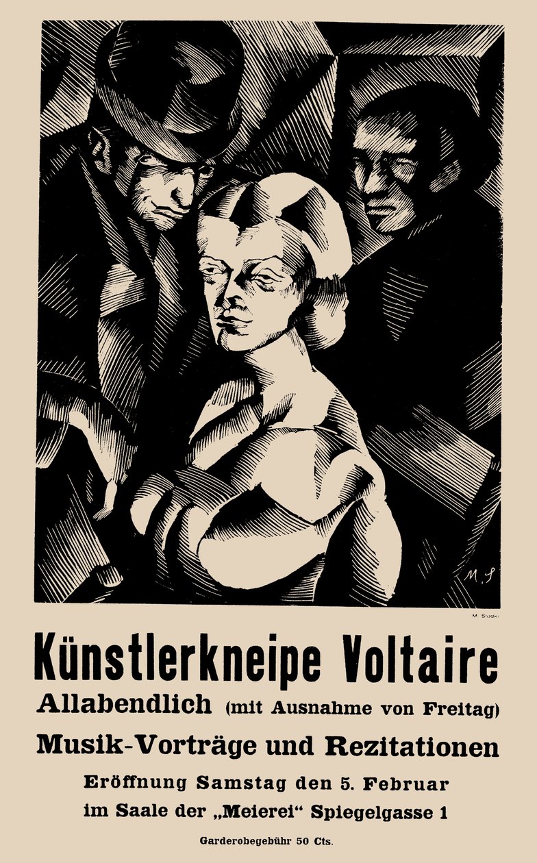 Poster for the Opening of the Cabaret Voltaire by Marcel Slodki