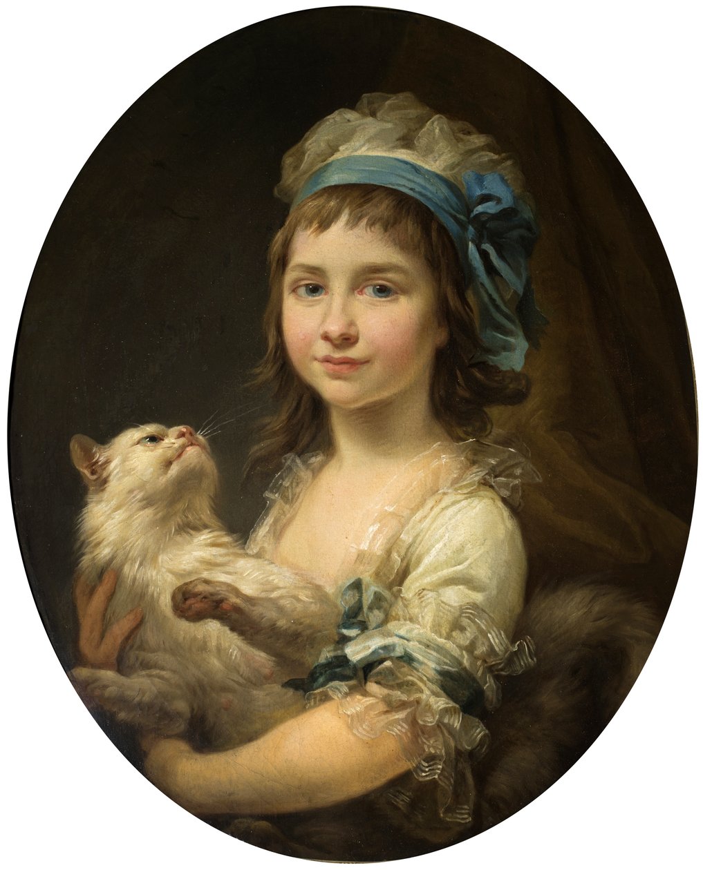 Portrait of Julia Duhamel with a Cat by Marcello Bacciarelli