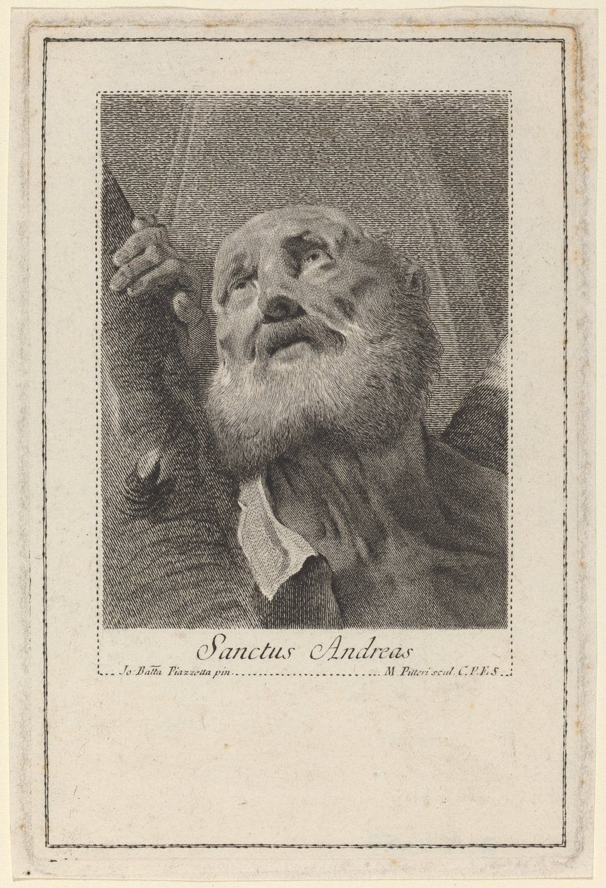 Saint Andrew by Marco Alvise Pitteri after Giovanni Battista Piazzetta