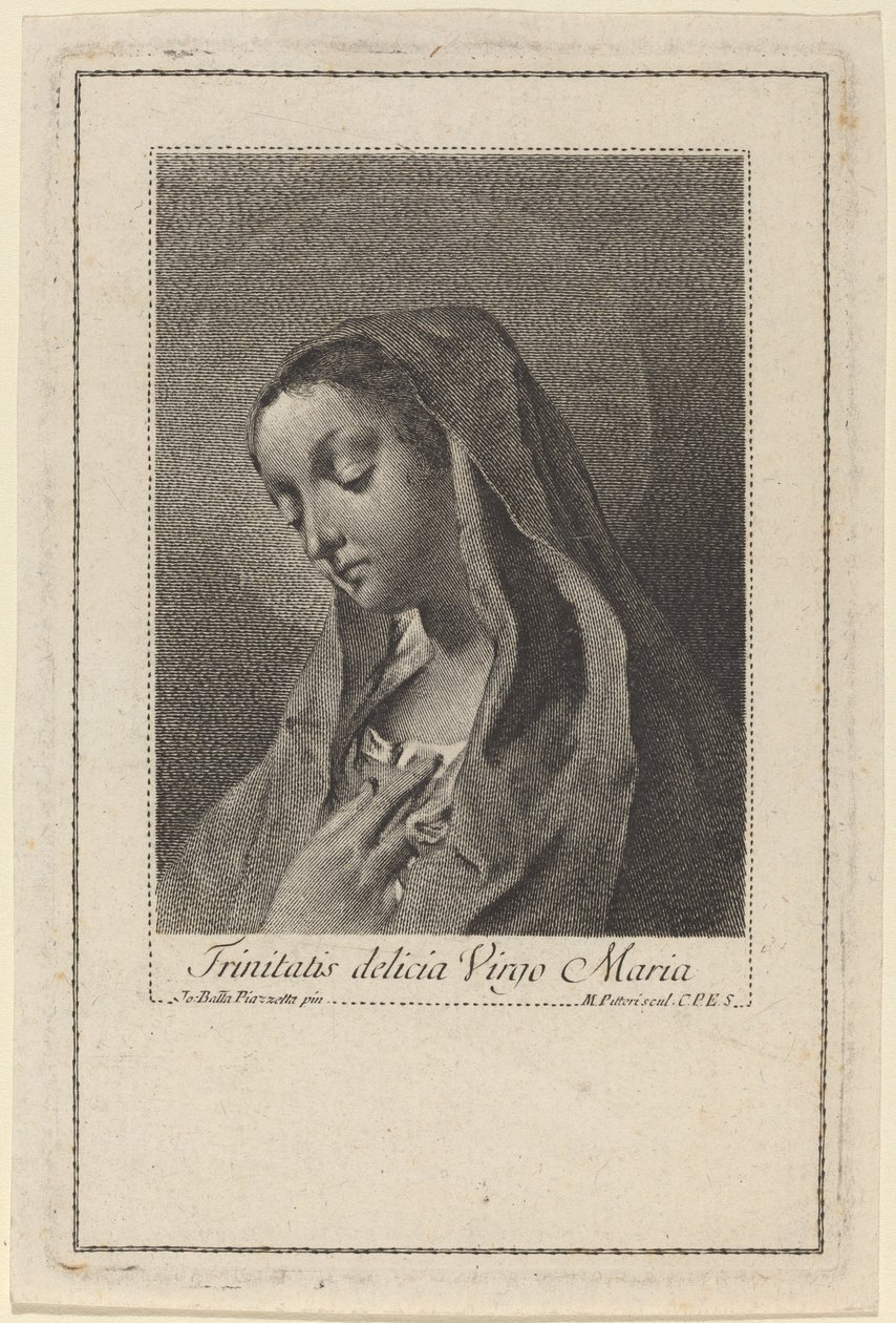 Trinitatis Delicia Virgo Maria by Marco Alvise Pitteri after Giovanni Battista Piazzetta