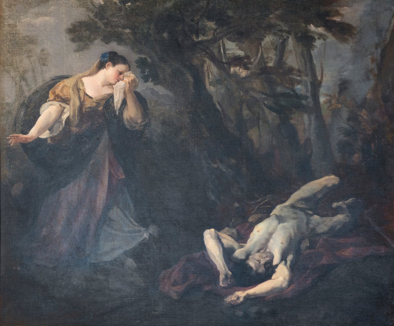 St Margaret of Cortona finds the body of her lover by Marco Benefial