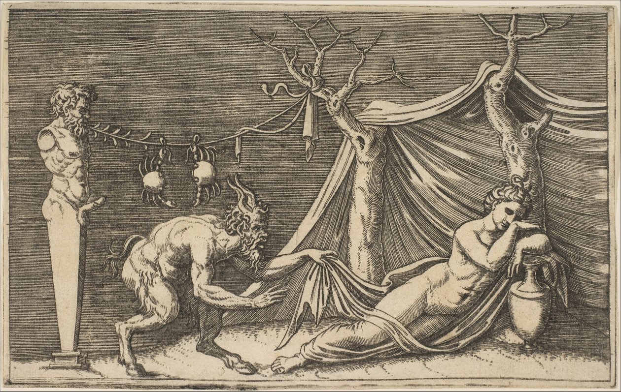 A Satyr Discovering a Sleeping Woman by Marco Dente