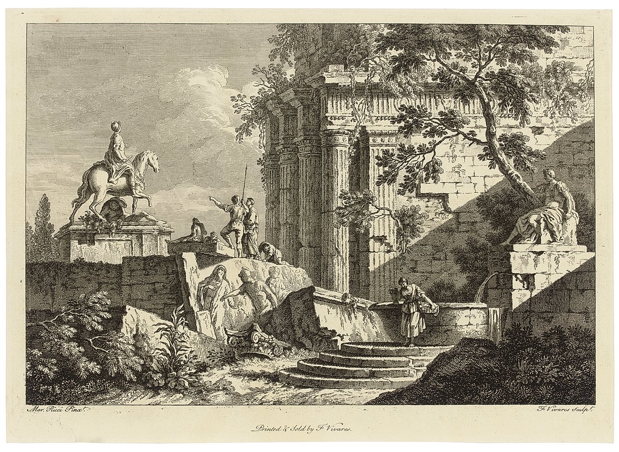 View from a Collection of Six, Engraved by Francois Vivares by Marco Ricci