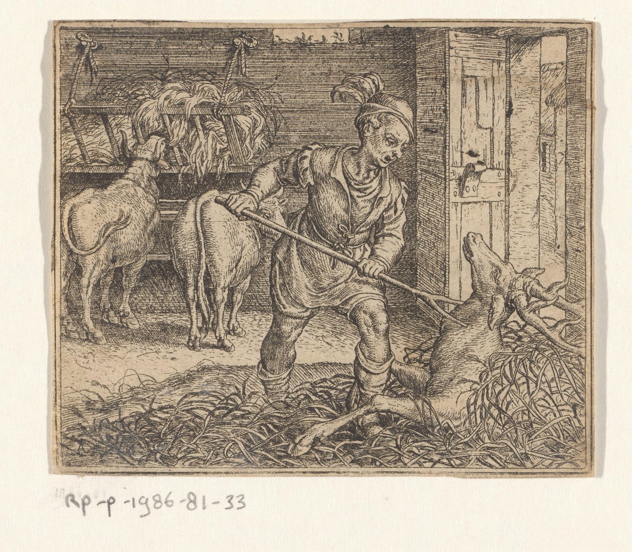 Fable of the Deer in the Ox Stable by Marcus Gheeraerts (I)