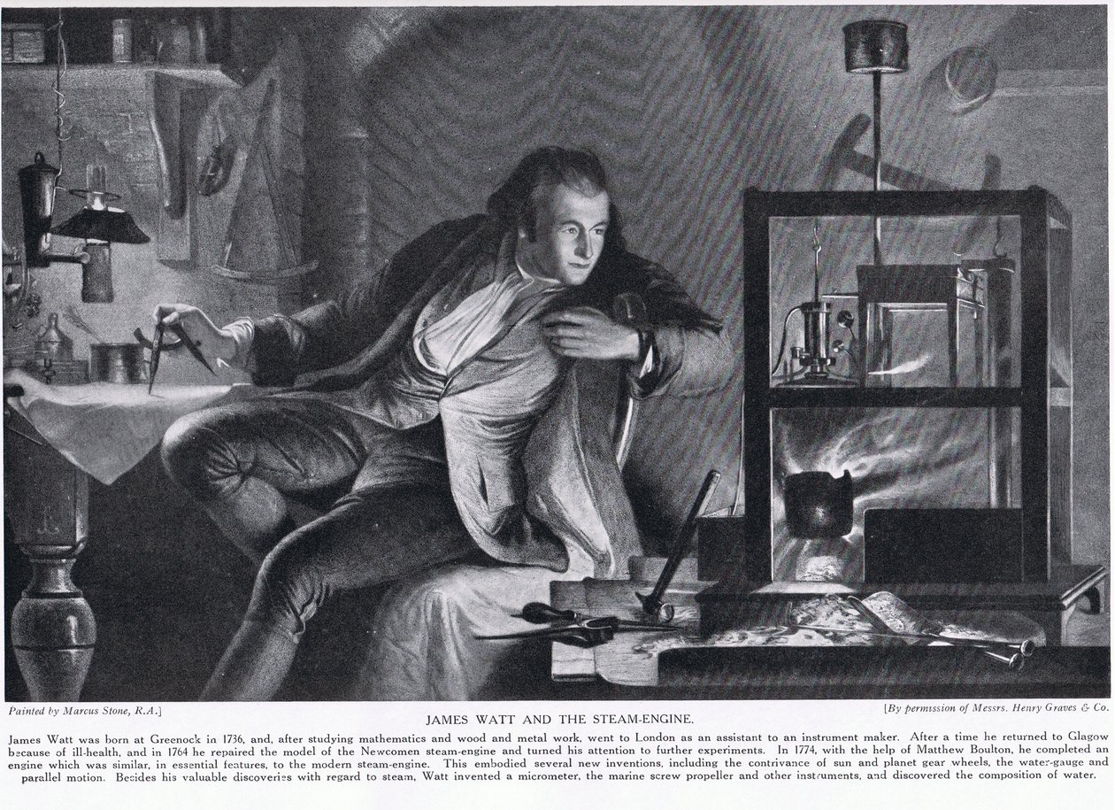 James Watt and the Steam-Engine, illustration from 