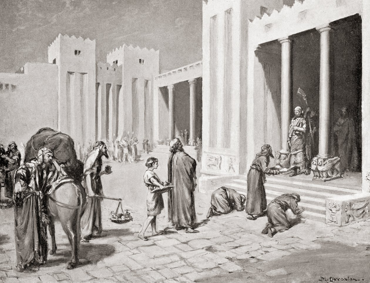 A Syro-Hittite Prince Interviewing a Group of His Semitic Subjects in the Bit-hilani, from Hutchinson