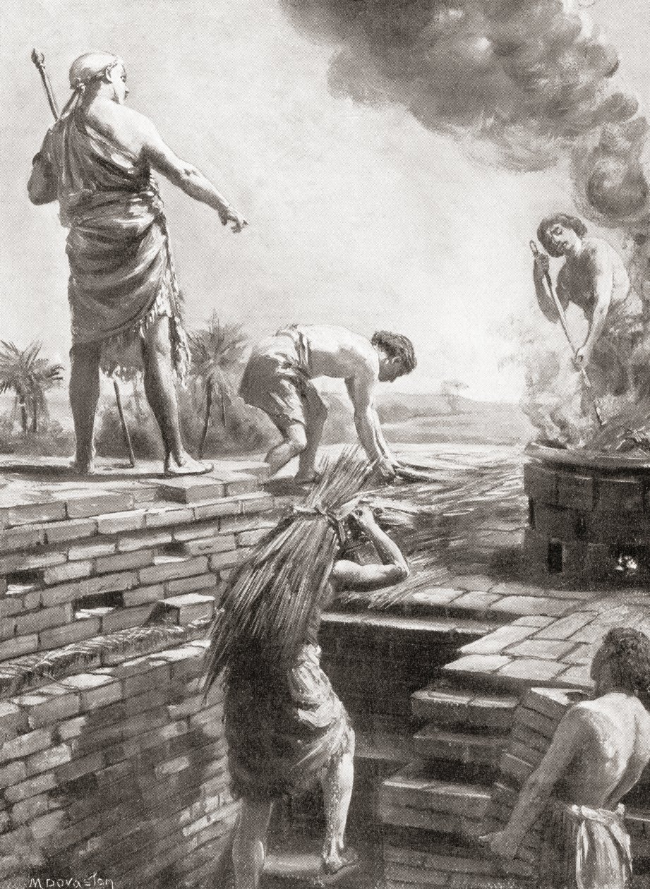 Building a Ziggurat, the Huge Pyramidal Temple Towers First Built in Sumerian City-States, from Hutchinson