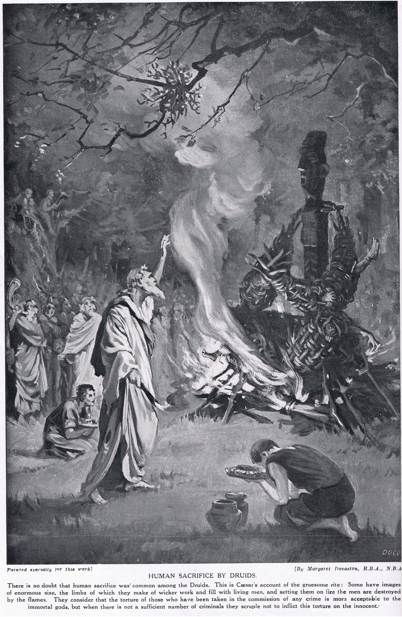 Human Sacrifice by Druids, Illustration from 