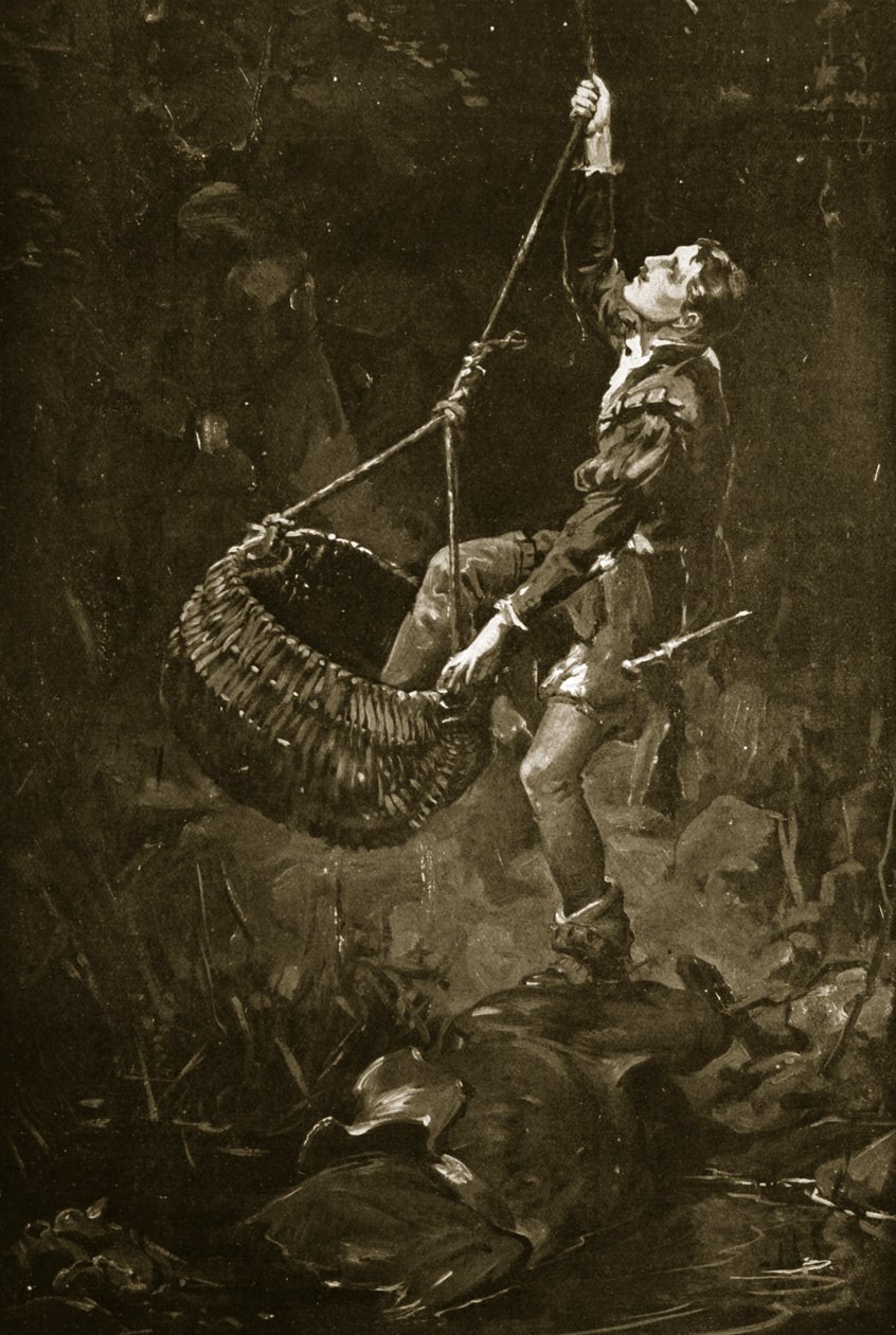 The Earl of Kildare escaping from a pit, illustration from 
