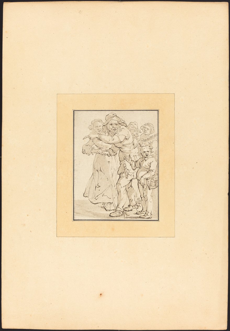 Old Man Pointing to the Left by Maria Catharina Prestel after Adriaen Pietersz van de Venne