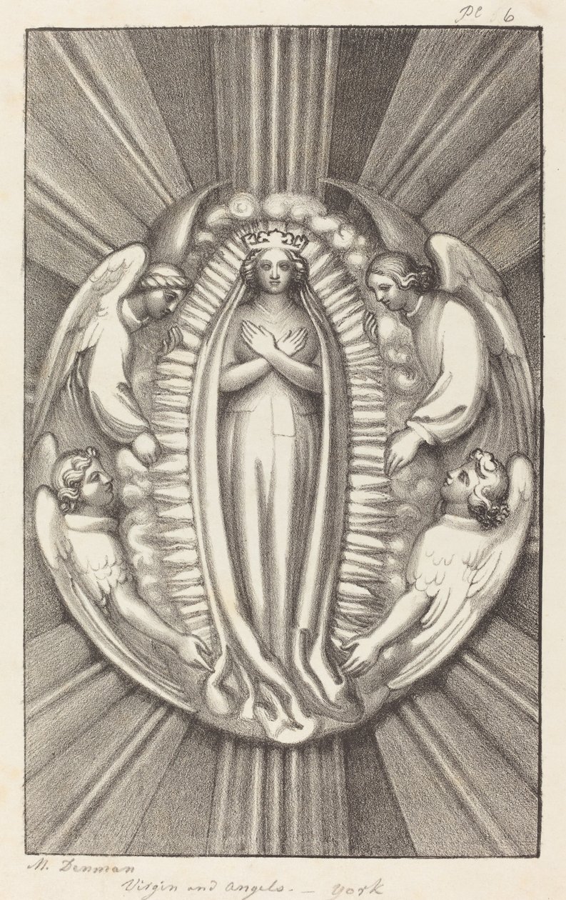Virgin and Angels, a Key Stone in York by Maria Denman after John Flaxman