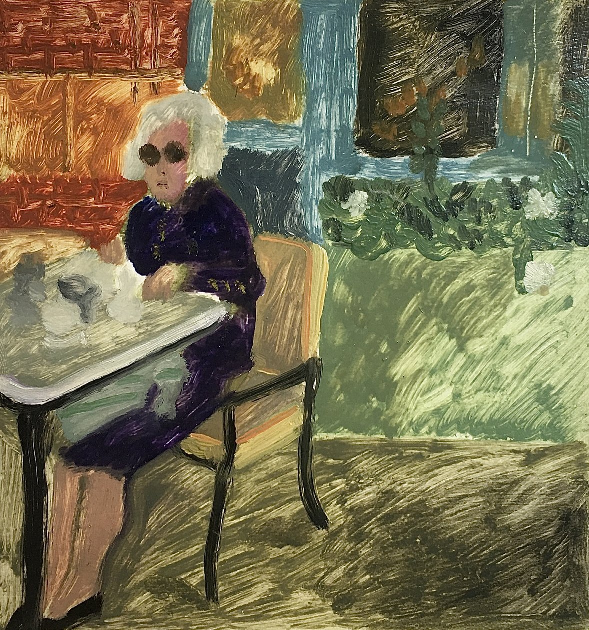The Lunching Lady or Lunch in London, 2019 by Maria Magenta