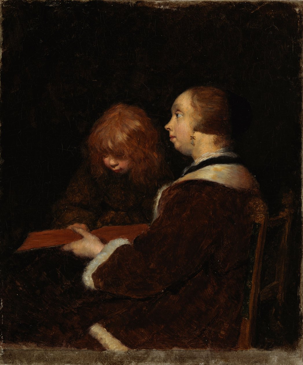 The Reading Lesson, copy after Ter Borch by Maria Wiik