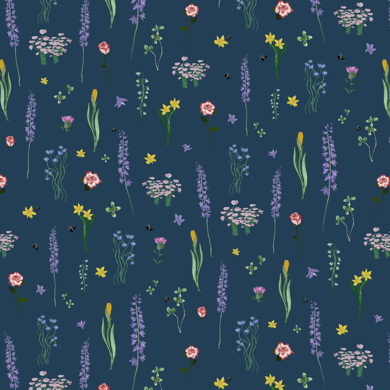 Coronation Florals, blue, 2023 by Marianna Kulukundis