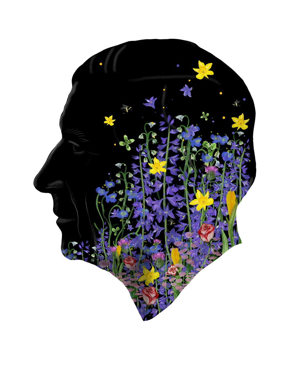 King Charles III, Coronation Floral Portrait, 2023 by Marianna Kulukundis