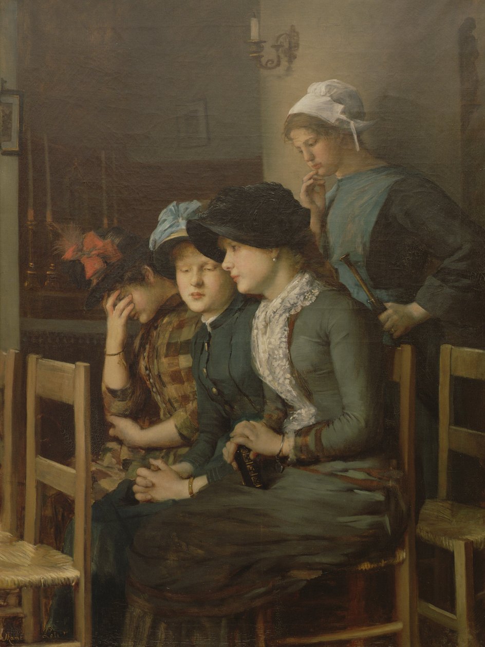 Young Girls at Church by Marie Petiet