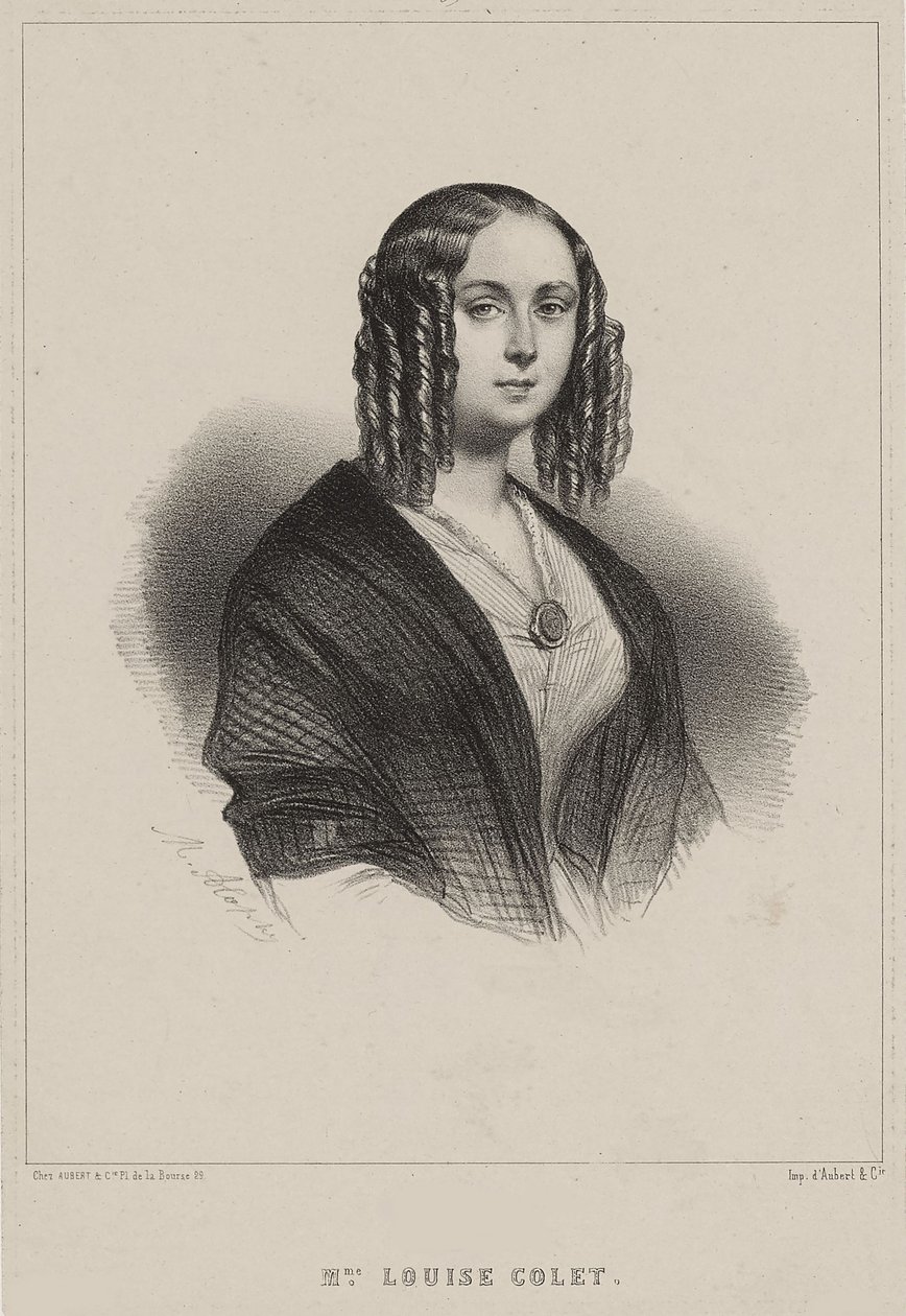 Louise Colet, 1843 by Marie Alexandre Menut Alophe