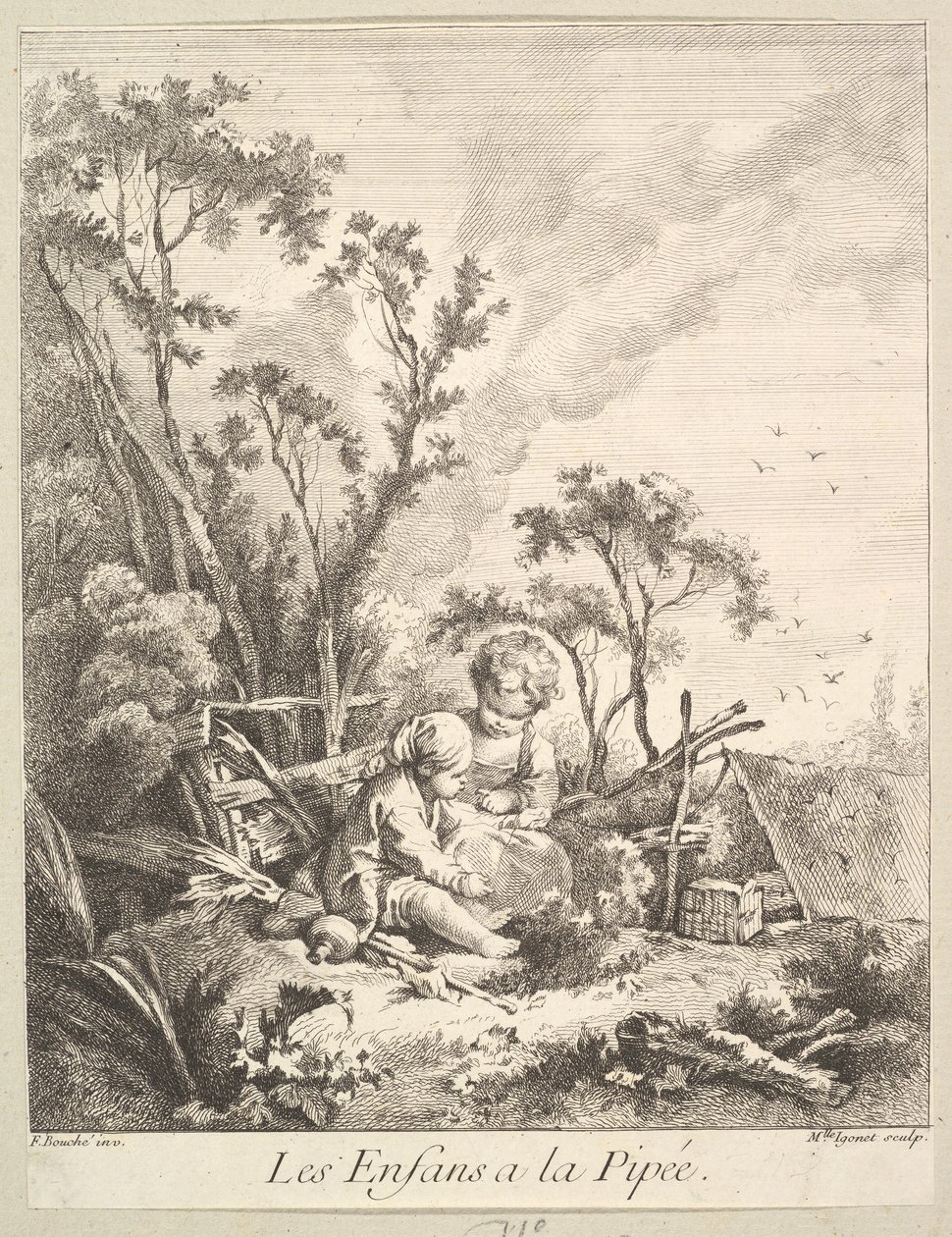 Children Catching Birds by Marie Madeleine Igonet
