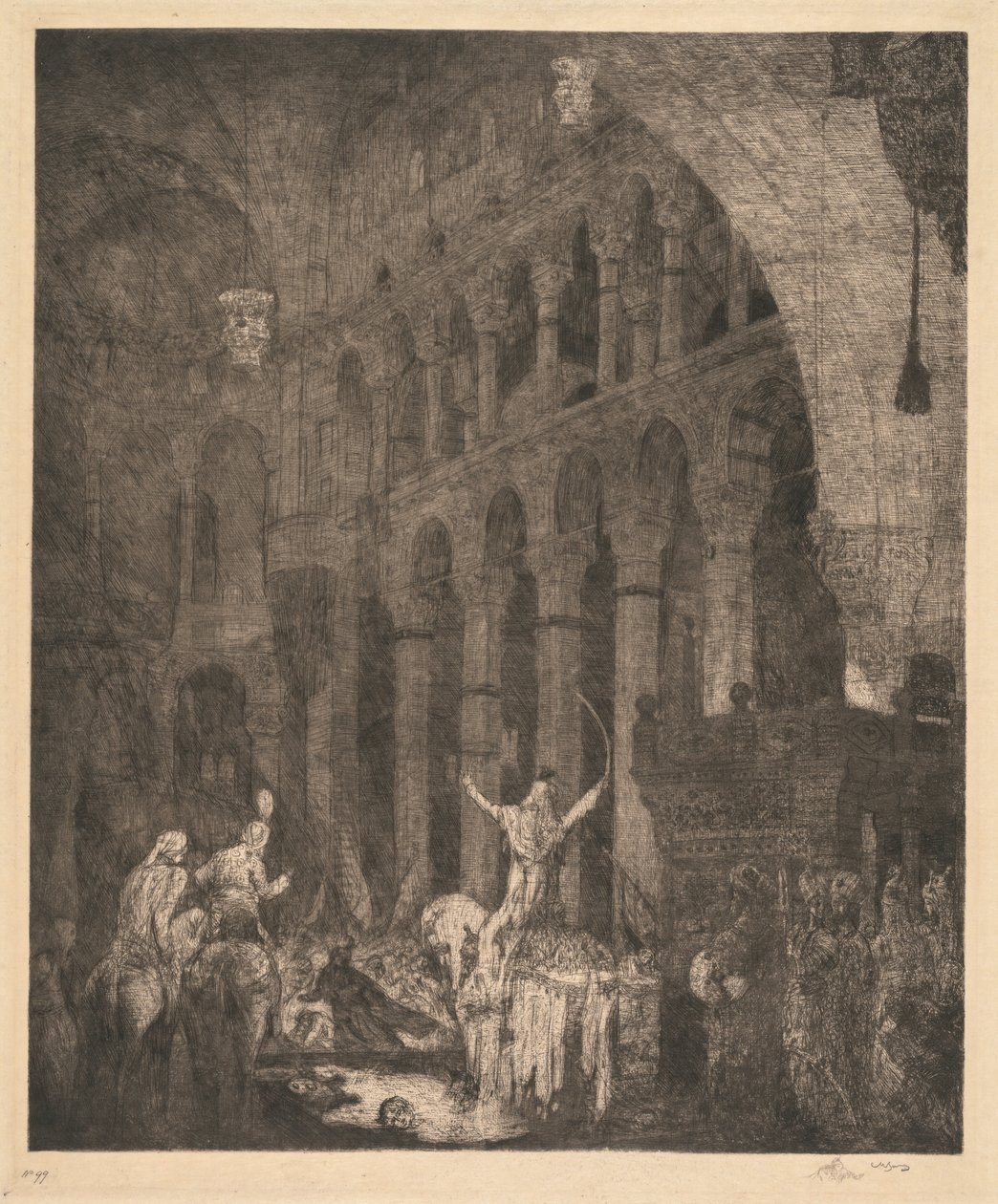 Mohammed II in the Hagia Sophia by Marius Alexander Jacques Bauer