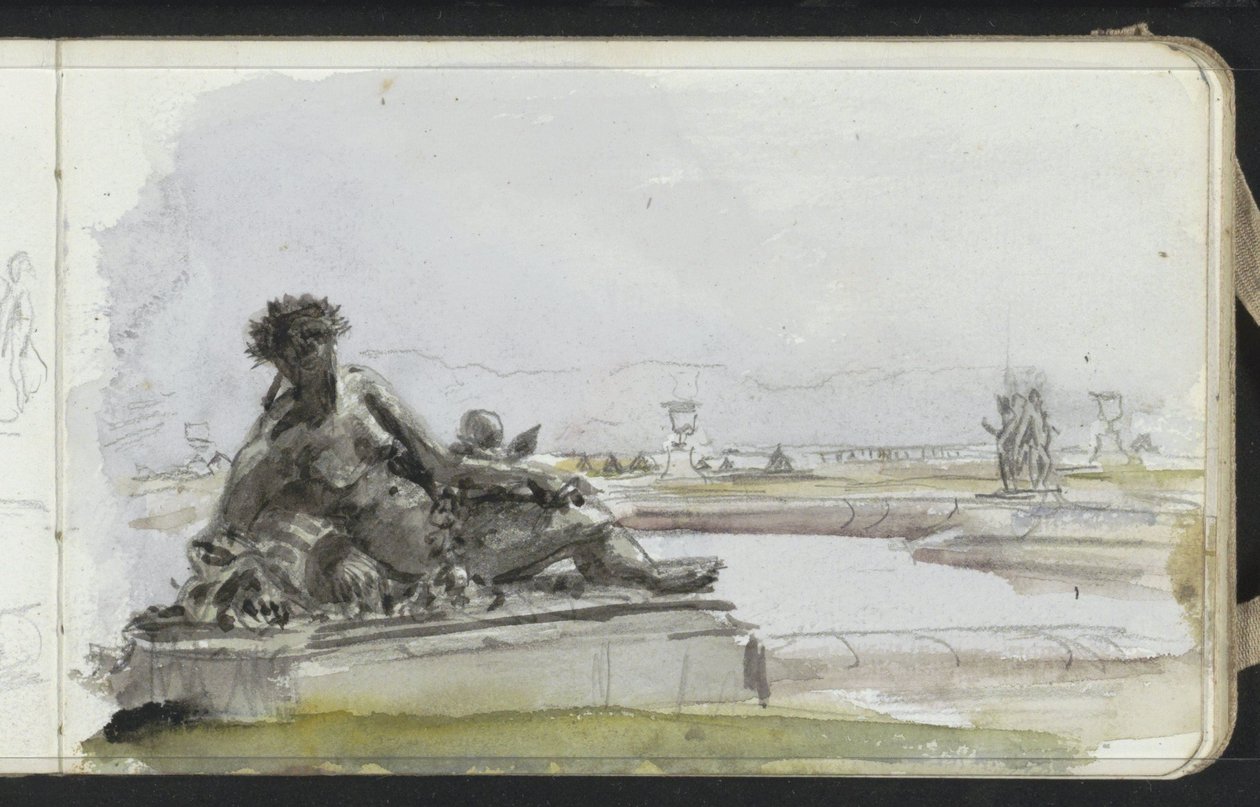 Statue of a Water Nymph in the Garden of Versailles by Marius Bauer