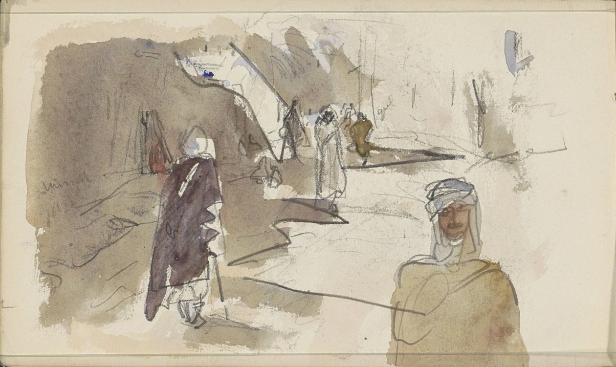 Street with Figures in Biskra by Marius Bauer