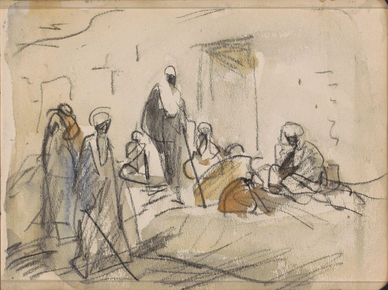 Street with Figures in Luxor by Marius Bauer