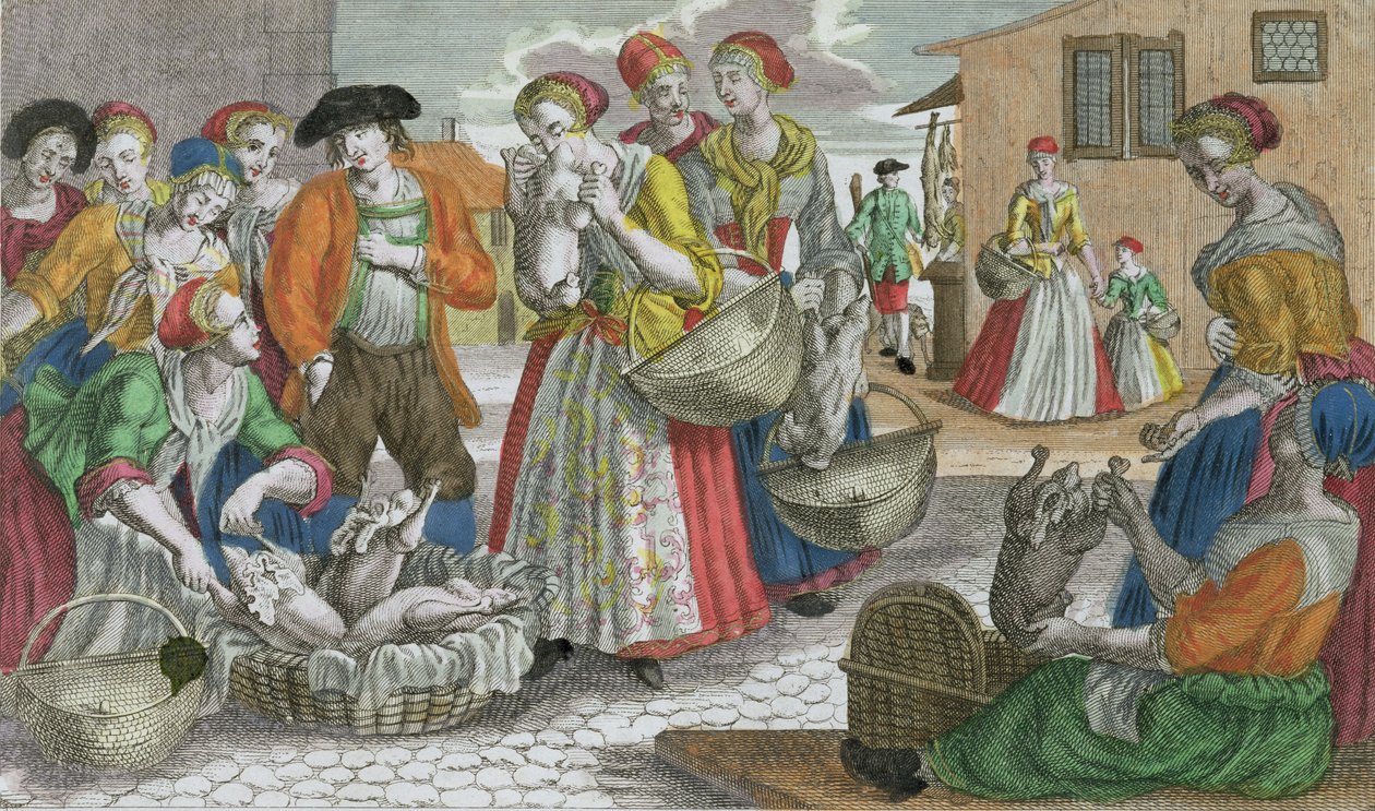The Poultry Market by Martin Engelbrecht: Fine art print