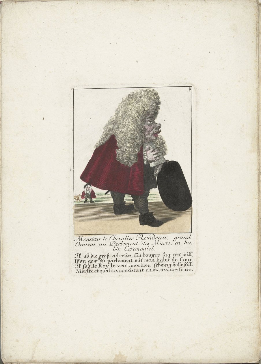 The Dwarf Chevalier Rondeau as a Member of Parliament, ca. 1710 by Martin Engelbrecht (attributed to)