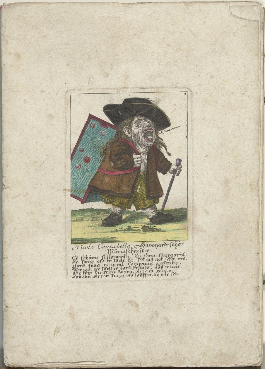The Dwarf Nicolo Cantabella, ca. 1710 by Martin Engelbrecht (attributed to)