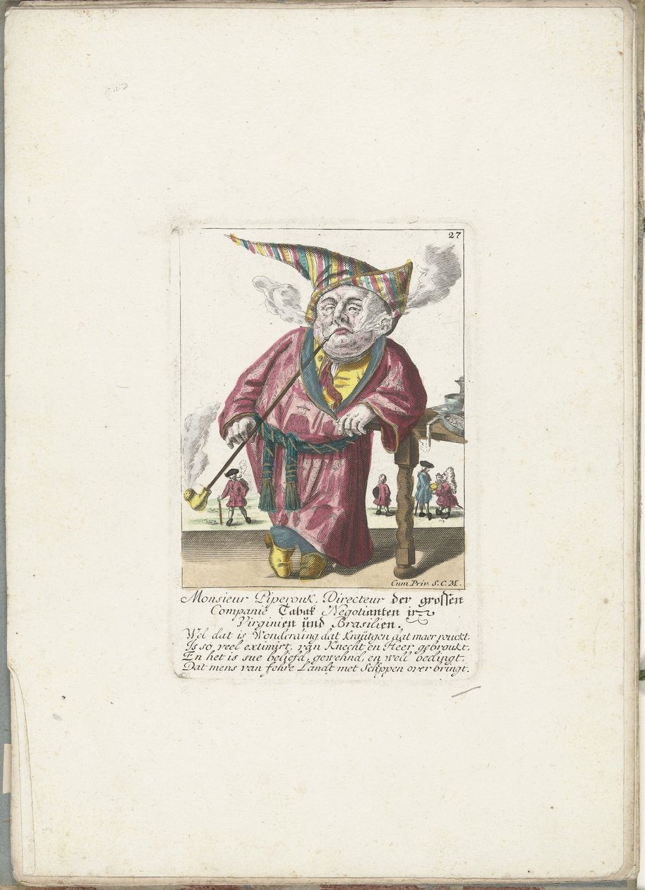 The Dwarf Piperouk as Director of a Tobacco Company, ca. 1710 by Martin Engelbrecht (attributed to)